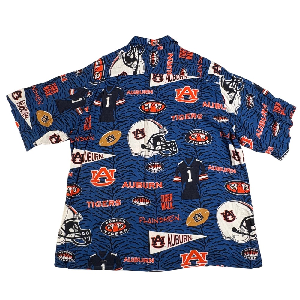 Reyn Spooner Auburn Tigers Shirt Mens XL Blue Rayon Button Down NCAA Gameday - Picture 3 of 6